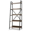 Artiss Bookshelf 5 Tiers - NOR Black and Oak FUNKI-K-MET-5S-BK-OA