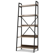 Artiss Bookshelf 5 Tiers - NOR Black and Oak FUNKI-K-MET-5S-BK-OA