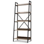 Artiss Bookshelf 5 Tiers - NOR Black and Oak FUNKI-K-MET-5S-BK-OA