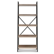 Artiss Bookshelf 5 Tiers - NOR Black and Oak FUNKI-K-MET-5S-BK-OA