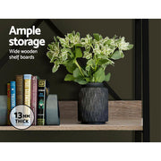 Artiss Bookshelf 5 Tiers - NOR Black and Oak FUNKI-K-MET-5S-BK-OA