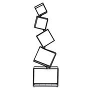 Artiss 5-Tier Bookshelf Metal Geometric Display Shelf Storage Organizer Black FUR-AA-DSHELF-5T-BK