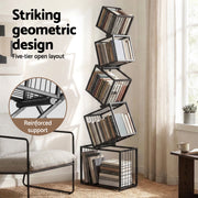 Artiss 5-Tier Bookshelf Metal Geometric Display Shelf Storage Organizer Black FUR-AA-DSHELF-5T-BK