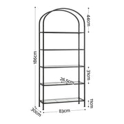 Artiss 5 Tiers Bookshelf Industrial Etagere Bookcase Display Shelf Black FUR-AB-DS-5T-BK