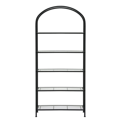Artiss 5 Tiers Bookshelf Industrial Etagere Bookcase Display Shelf Black FUR-AB-DS-5T-BK