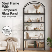 Artiss 5 Tiers Bookshelf Industrial Etagere Bookcase Display Shelf Black FUR-AB-DS-5T-BK
