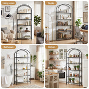 Artiss 5 Tiers Bookshelf Industrial Etagere Bookcase Display Shelf Black FUR-AB-DS-5T-BK