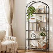 Artiss 5 Tiers Bookshelf Industrial Etagere Bookcase Display Shelf Black FUR-AB-DS-5T-BK