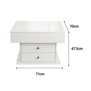 Artiss Lift Top Coffee Table Centre Table with Rotating Top Hidden Storage White