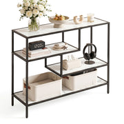 Artiss Console Table Entryway Hallway Marble Effect 4-Tier Storage Shelves White FUR-AC-CST-01-MBWH