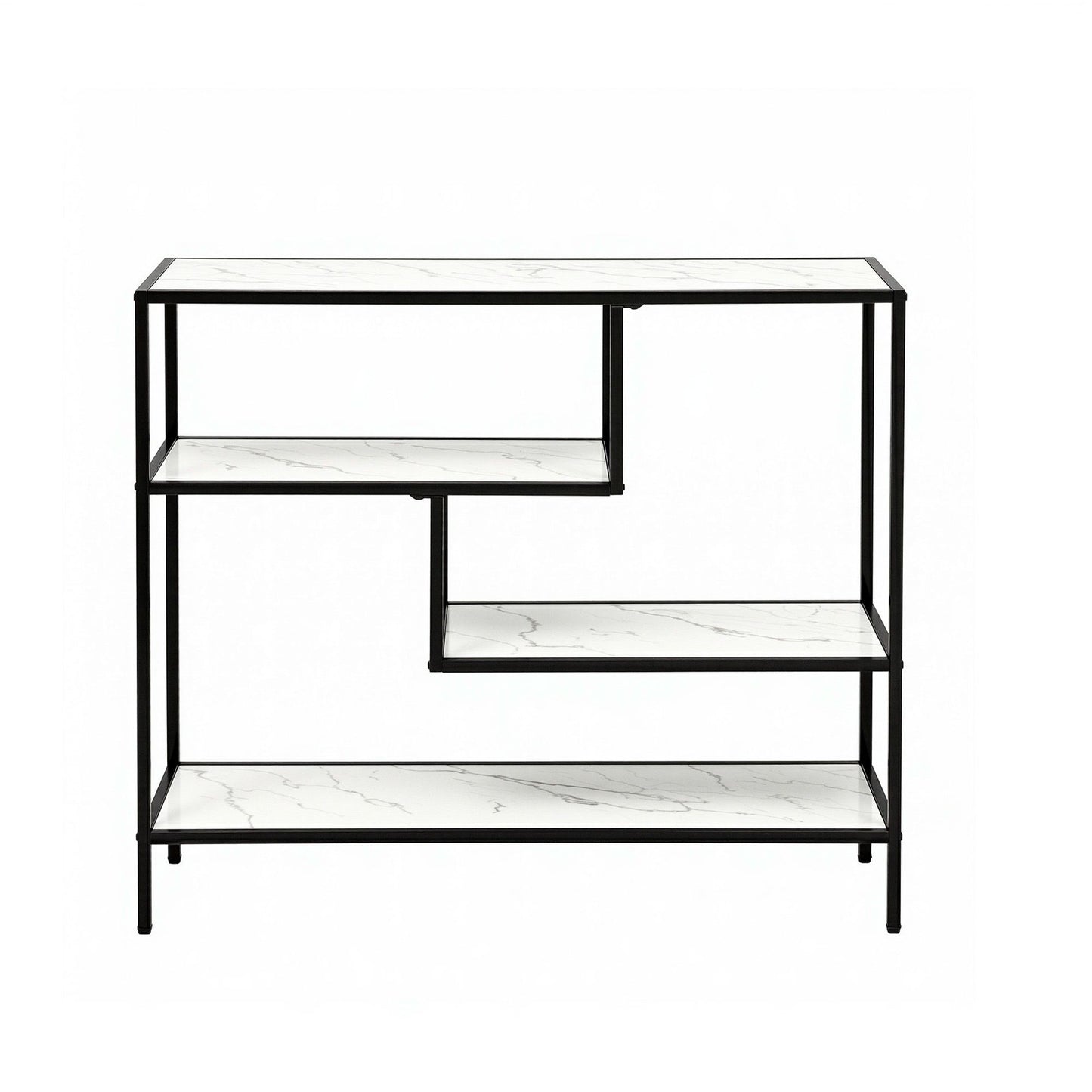 Artiss Console Table Entryway Hallway Marble Effect 4-Tier Storage Shelves White FUR-AC-CST-01-MBWH