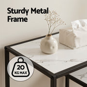 Artiss Console Table Entryway Hallway Marble Effect 4-Tier Storage Shelves White FUR-AC-CST-01-MBWH