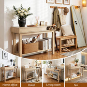 Artiss Console Table Entryway Hallway Sofa Side Table Drawer Shelf 100CM Wood FUR-AC-CST-02-WD