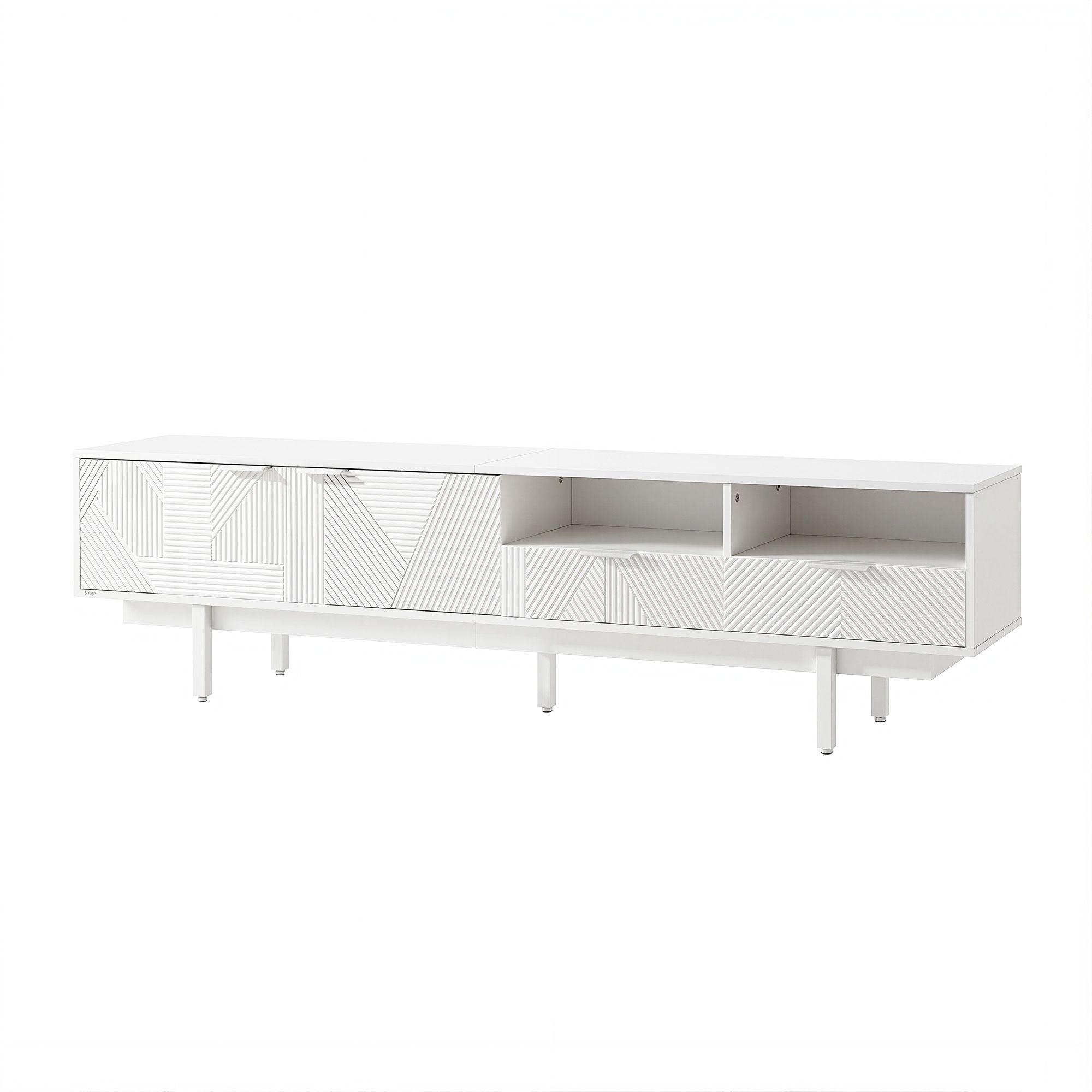 Artiss TV Unit Entertainment Unit Storage Cabinet Drawer 200cm White FUR-AG-TV01-WH-AB