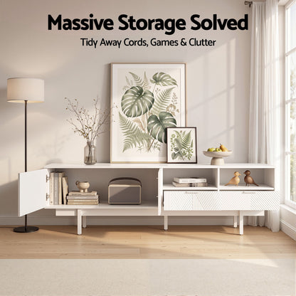 Artiss TV Unit Entertainment Unit Storage Cabinet Drawer 200cm White FUR-AG-TV01-WH-AB