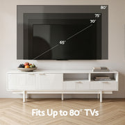 Artiss TV Unit Entertainment Unit Storage Cabinet Drawer 200cm White FUR-AG-TV01-WH-AB
