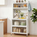 Artiss Kitchen Cabinet Storage Shelves Pegboard Cupboard Sideboard 80CMX164CM FUR-CAB-MEL-80X164-WH