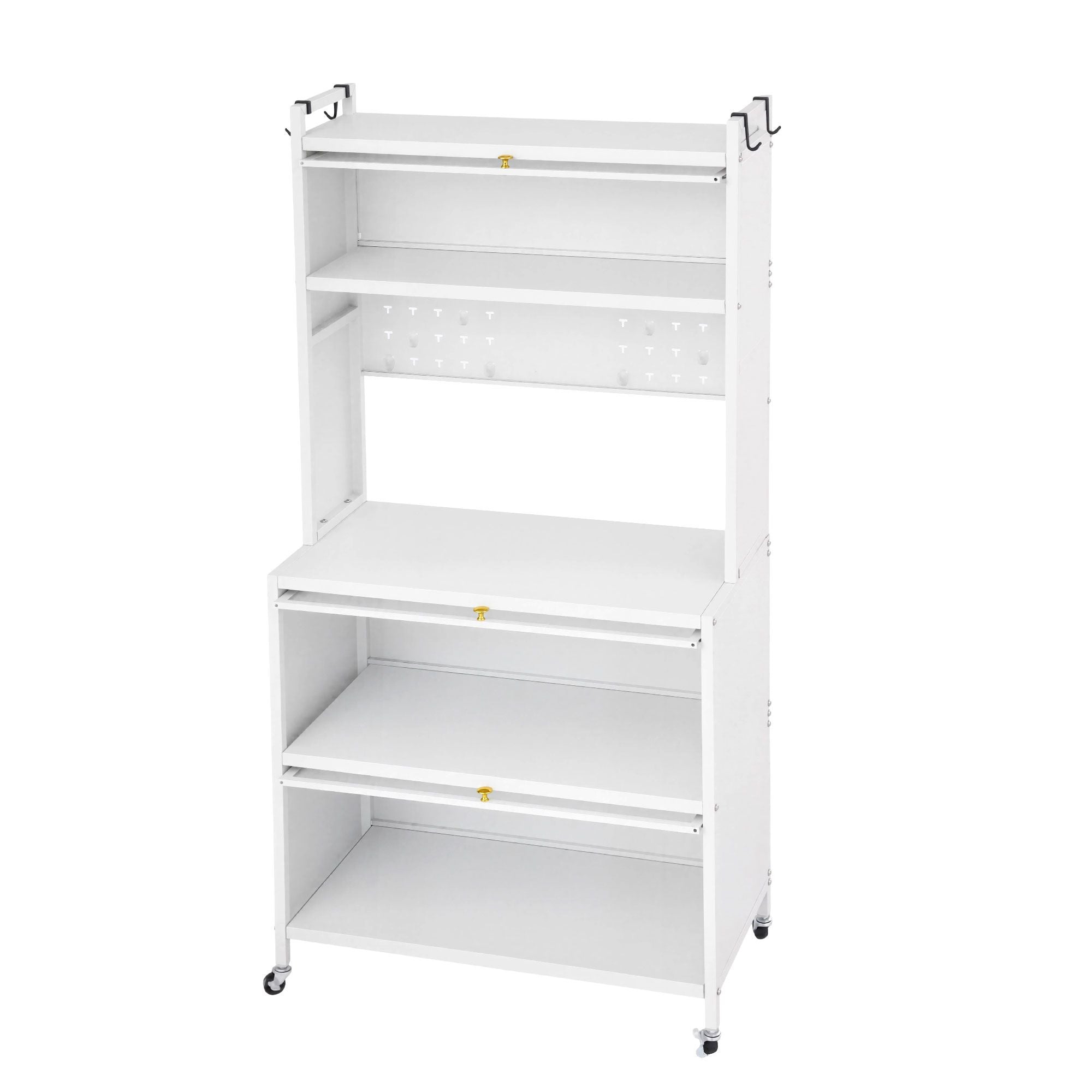 Artiss Kitchen Cabinet Storage Shelves Pegboard Cupboard Sideboard 80CMX164CM FUR-CAB-MEL-80X164-WH