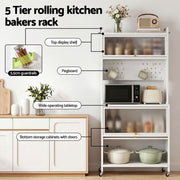 Artiss Kitchen Cabinet Storage Shelves Pegboard Cupboard Sideboard 80CMX164CM FUR-CAB-MEL-80X164-WH
