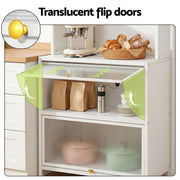 Artiss Kitchen Cabinet Storage Shelves Pegboard Cupboard Sideboard 80CMX164CM FUR-CAB-MEL-80X164-WH