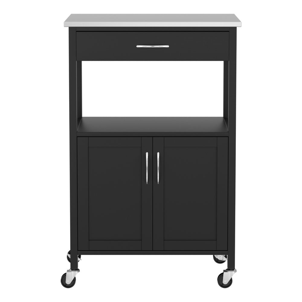 Artiss Kitchen Island Trolley Rolling Serving Cart Storage Drawer Cupboard 60cm FUR-G-KI-60-BK