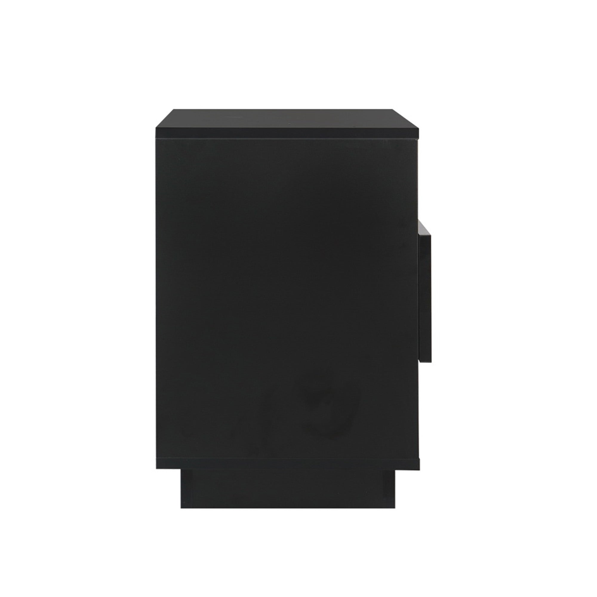 Artiss 2x Bedside Table LED with 2 Shelves - HANA Black FUR-R-BS-LED-01-BKX2