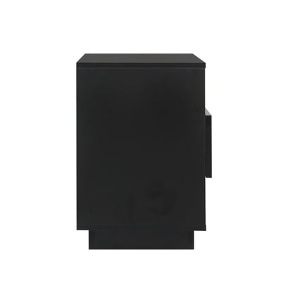 Artiss 2x Bedside Table LED with 2 Shelves - HANA Black FUR-R-BS-LED-01-BKX2