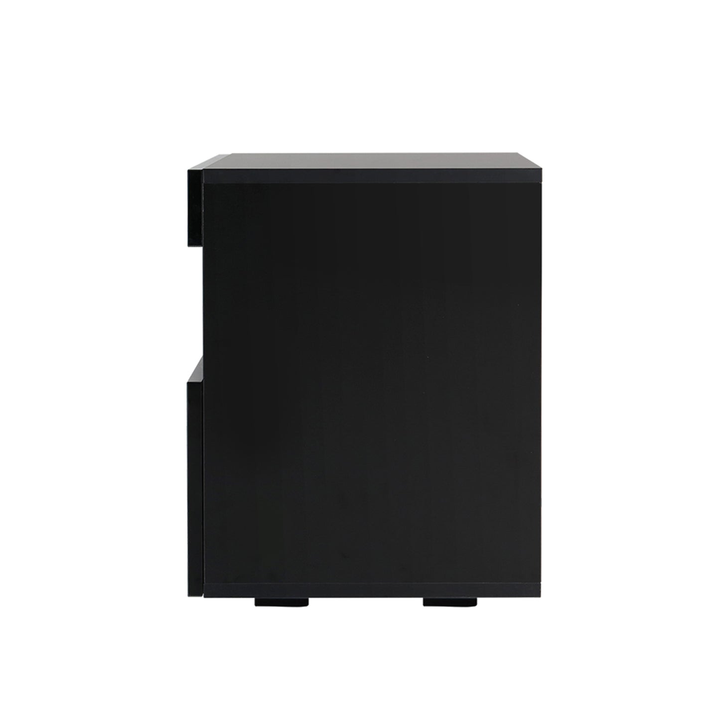 Artiss 2x Bedside Table LED - HERES Black FUR-R-BS-LED-04-BKX2