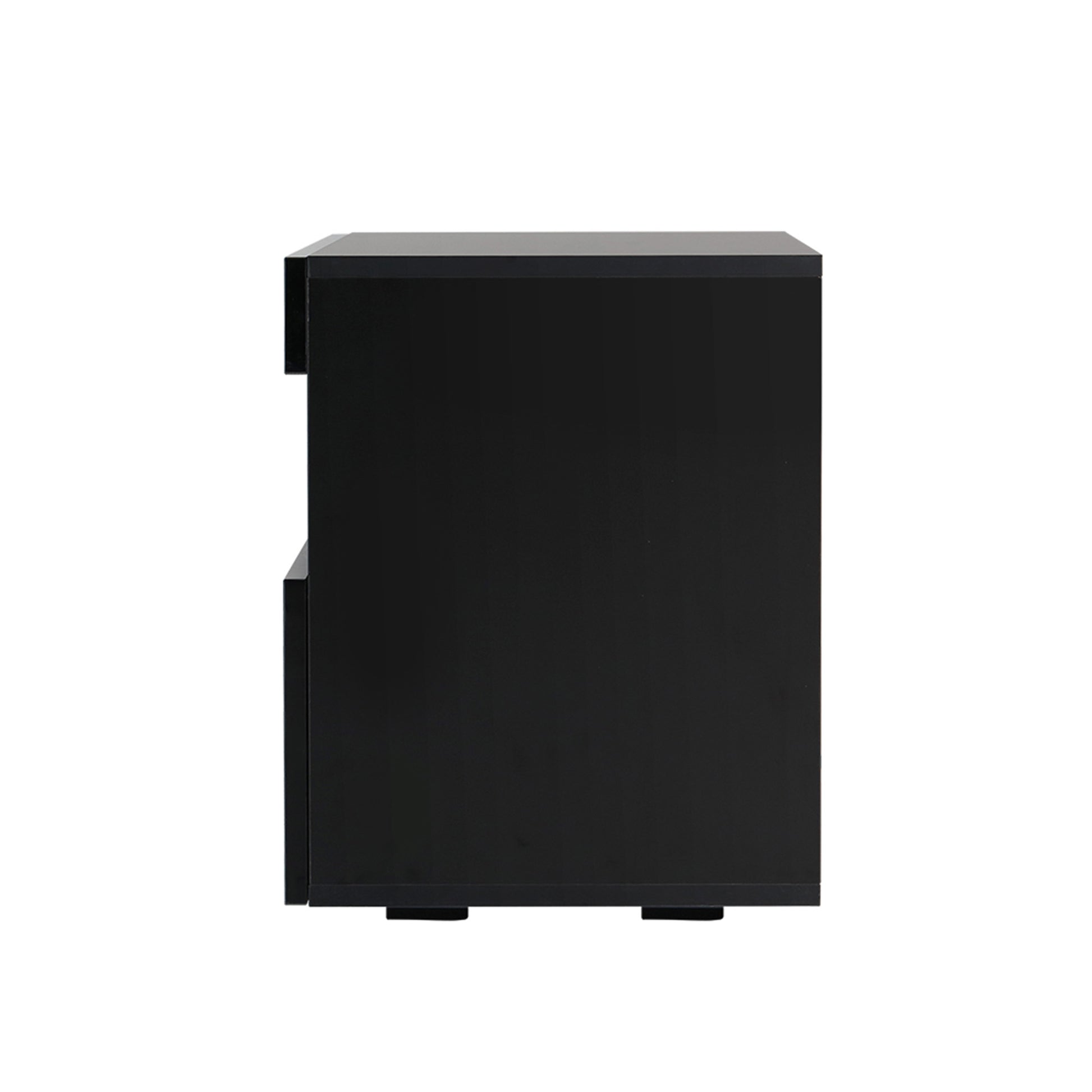 Artiss 2x Bedside Table LED - HERES Black FUR-R-BS-LED-04-BKX2