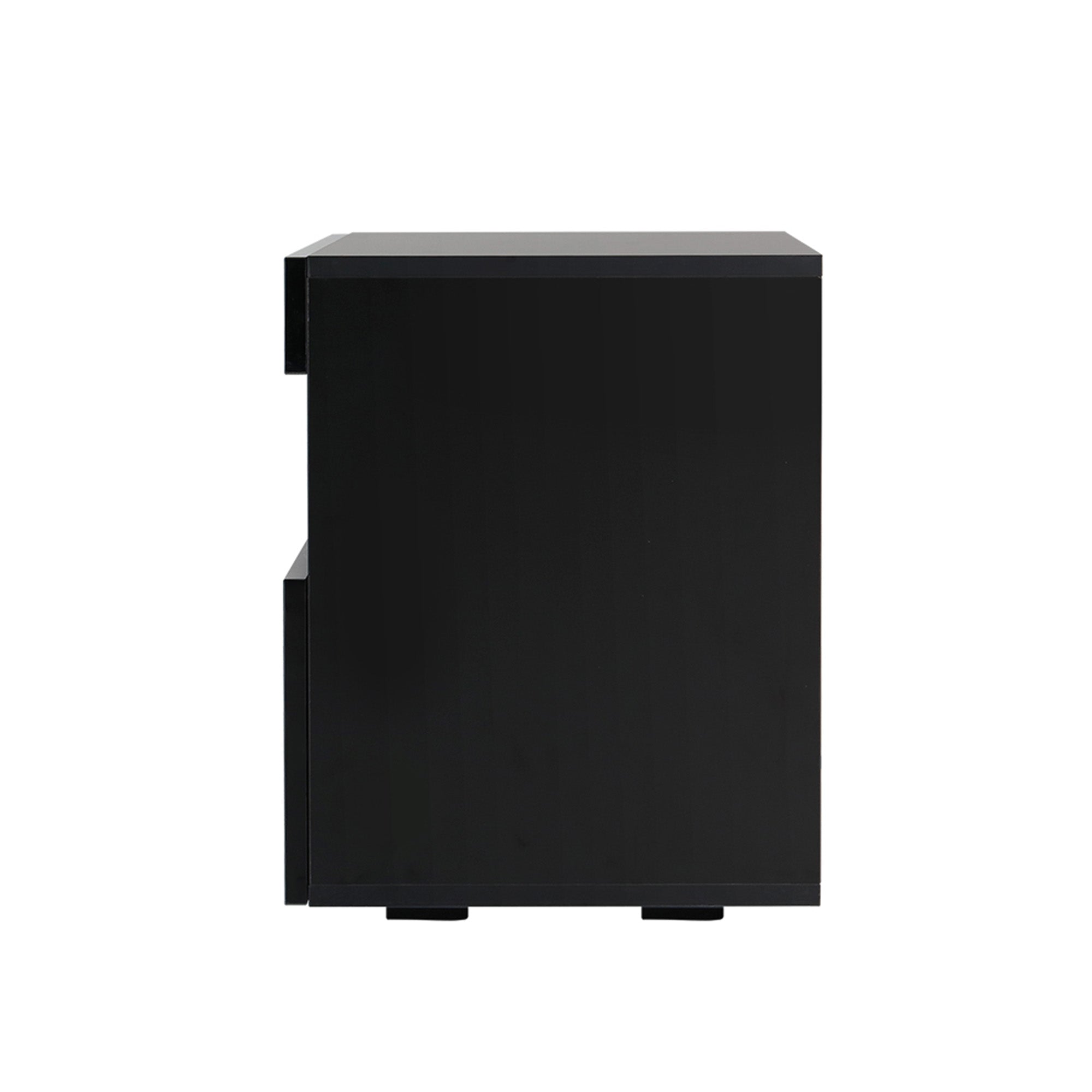 Artiss 2x Bedside Table LED - HERES Black FUR-R-BS-LED-04-BKX2