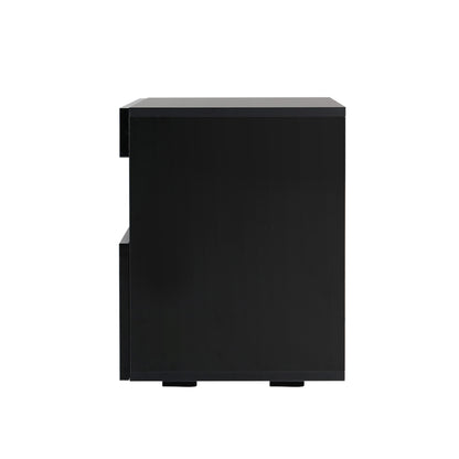Artiss 2x Bedside Table LED - HERES Black FUR-R-BS-LED-04-BKX2