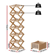 Artiss 7 Tier Bamboo Foldable Shoe Rack Organizer Entryway FUR-S-BAM01-NT