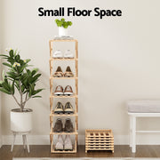 Artiss 7 Tier Bamboo Foldable Shoe Rack Organizer Entryway FUR-S-BAM01-NT