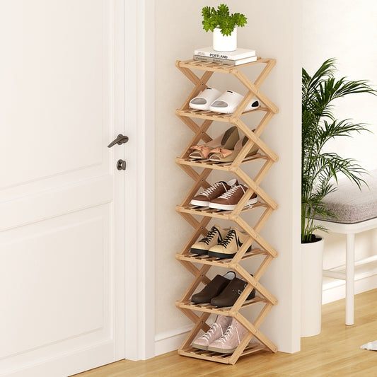 Artiss 7 Tier Bamboo Foldable Shoe Rack Organizer Entryway FUR-S-BAM01-NT