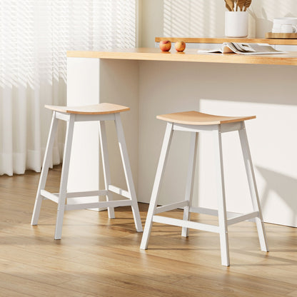 Artiss 2x Bar Stools Wooden Chairs Oak FUR-S-BAR-CHR-01-WDX2