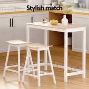 Artiss Bar Table and Stools Set Dining Desk Solid Wood Kitchen Chairs Cafe Pub FUR-S-BAR-TAB-CHR-SET-WD