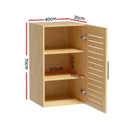 Artiss Bathroom Storage Cabinet 70cm Medicine 2 Tier Shelf Wall Mounted JILL FUR-S-BATH-LVD02-OAK