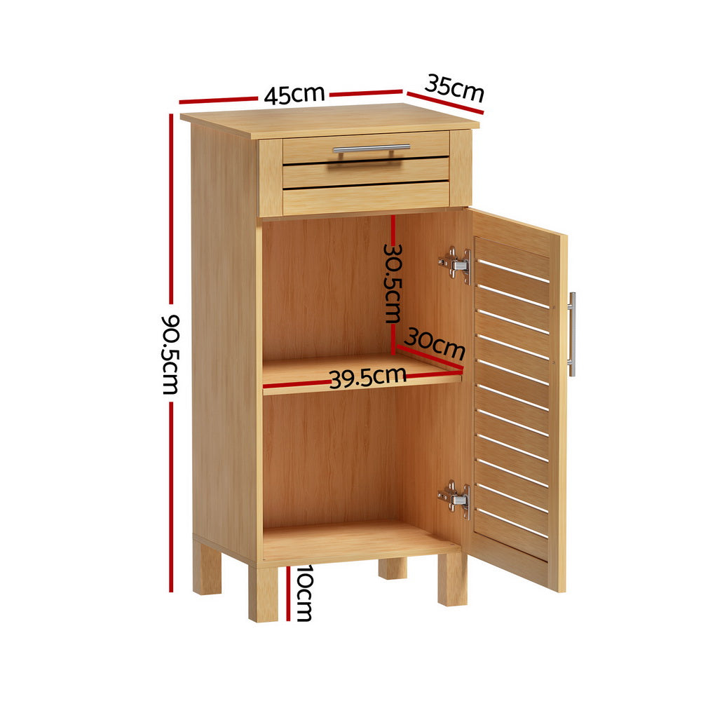Artiss Bathroom Cabinet Storage 90cm wooden JILL FUR-S-BATH-LVD03-OAK