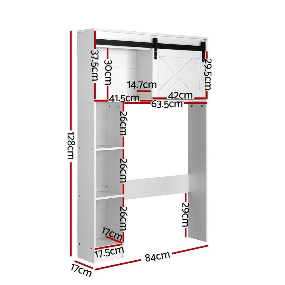 Artiss Bathroom Cabinet Over the Toilet Storage Organiser Laundry Shelf 128cm FUR-S-BATH-SAVE02-WH