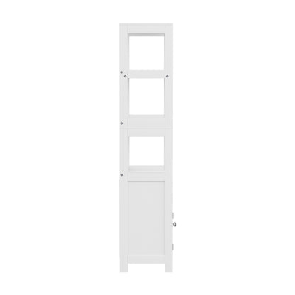 Artiss Bathroom Floor Storage Cabinet with 2 Drawers 3 Open Shelves 2 Doors White FUR-S-BATH-SHF01-WH
