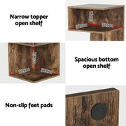 Artiss Bedside Table Shelves Side End Table Storage Nightstand Rust Oak UMENI FUR-S-BS-01-WD