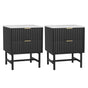 Artiss 2x Bedside Table 2 Drawers - Black FUR-S-BS-03-WHBKX2