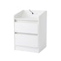 Artiss Bedside Table Nightstand with Charging Station 2 Drawers LED White FUR-S-BS-LED-WH