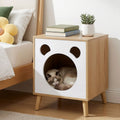 Artiss Cat Nest Bedside Table Solid Wood FUR-S-BS-PET01-WD