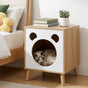 Artiss Cat Nest Bedside Table Solid Wood FUR-S-BS-PET01-WD