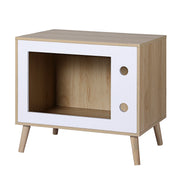Artiss Cat Nest Bedside Table Solid Wood 60cm FUR-S-BS-PET02-WD