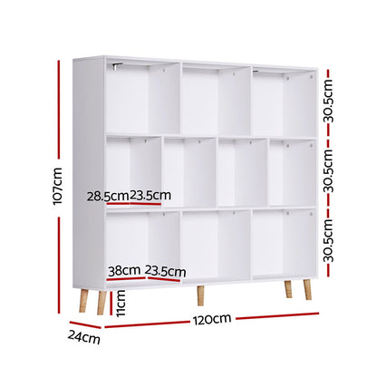 Artiss Bookshelf 3 Tiers 10 Cubes - CORA White FUR-S-BSHELF-02-WH