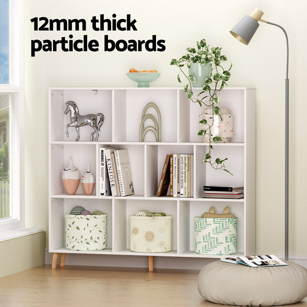 Artiss Bookshelf 3 Tiers 10 Cubes - CORA White FUR-S-BSHELF-02-WH