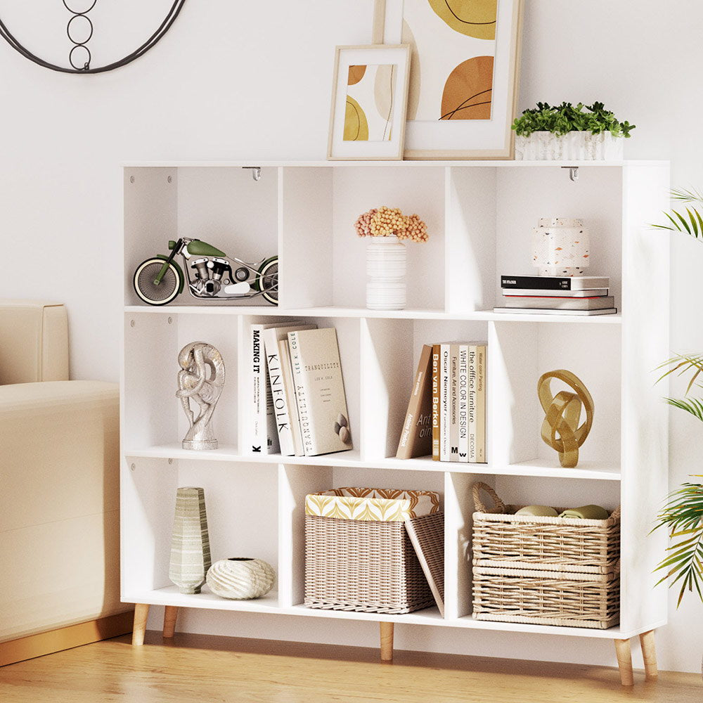 Artiss Bookshelf 3 Tiers 10 Cubes - CORA White FUR-S-BSHELF-02-WH