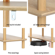Artiss Bookshelf 3 Tiers Bookcase Display Shelves Wooden Storage Stand Rack Pine FUR-S-BSHELF-04-WD